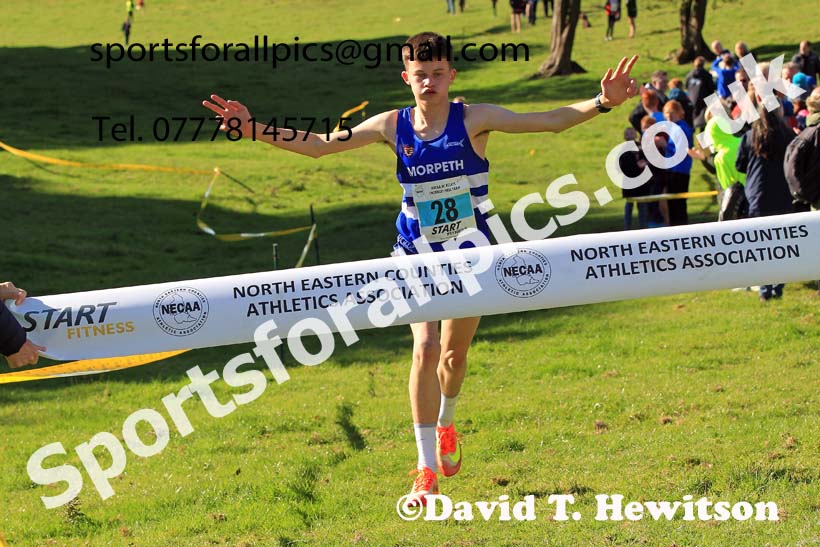 Boys under-15s, 2022 NECAA Cross Country Relays, Thornley Hall Farm, Peterlee, County Durham, October 15th. Photo: David T. Hewitson/Sports for All Pics